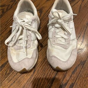 New Balance Women's Cream and Tan Sneakers